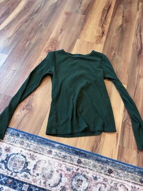 Old Navy Forest Green Ribbed Long-Sleeve Tee
